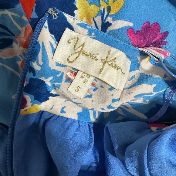 Yumi Kim Blue Plunge Neck Silk Maxi Sundress Size Small - Picture 2 of 4